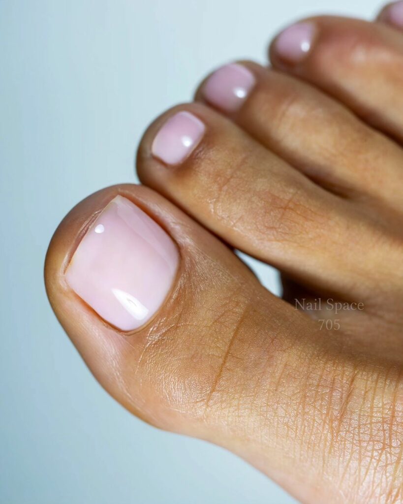 21 Latest Nude Pedicure Designs To Try In 2024! 21 Soft Purple Nude Pedicure