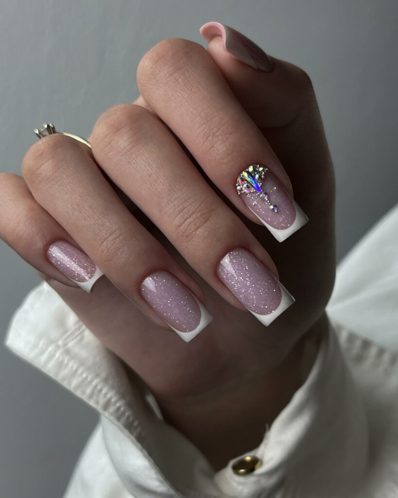 Celebrate with 30 Nude Christmas Nail Ideas in 2024 37 Sparkling Nude Christmas Nails