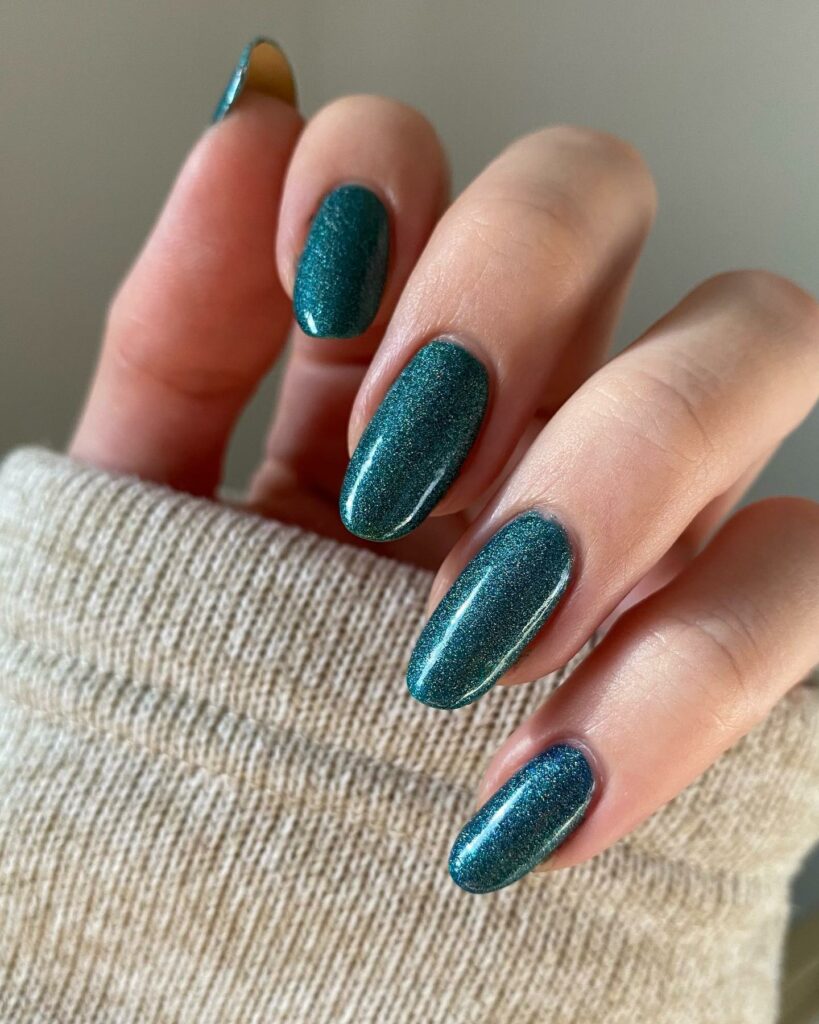 37 Latest Teal Nail Designs To Try In 2024! 21 Sparkling Teal Nails
