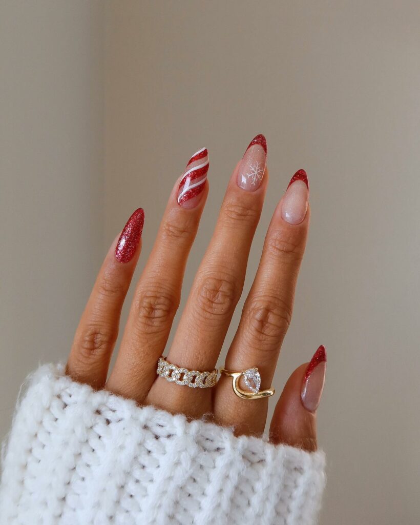 Enjoy 20 Candy Cane Nail Designs in 2024 11 Glistening Swirls Candy Cane Nails