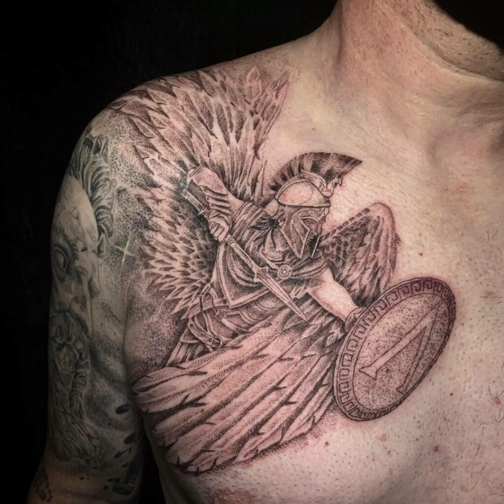 13+ Chest Tattoo Men Ideas To Inspire You! 11 Spartan Chest Tattoo