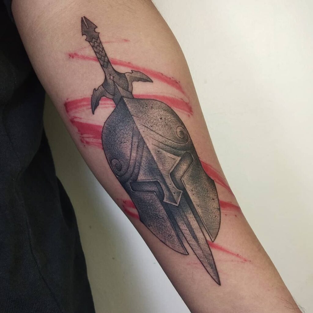 12+ Spartan Warrior Tattoo Ideas To Inspire You! 13 Spartan Helmet Tattoo