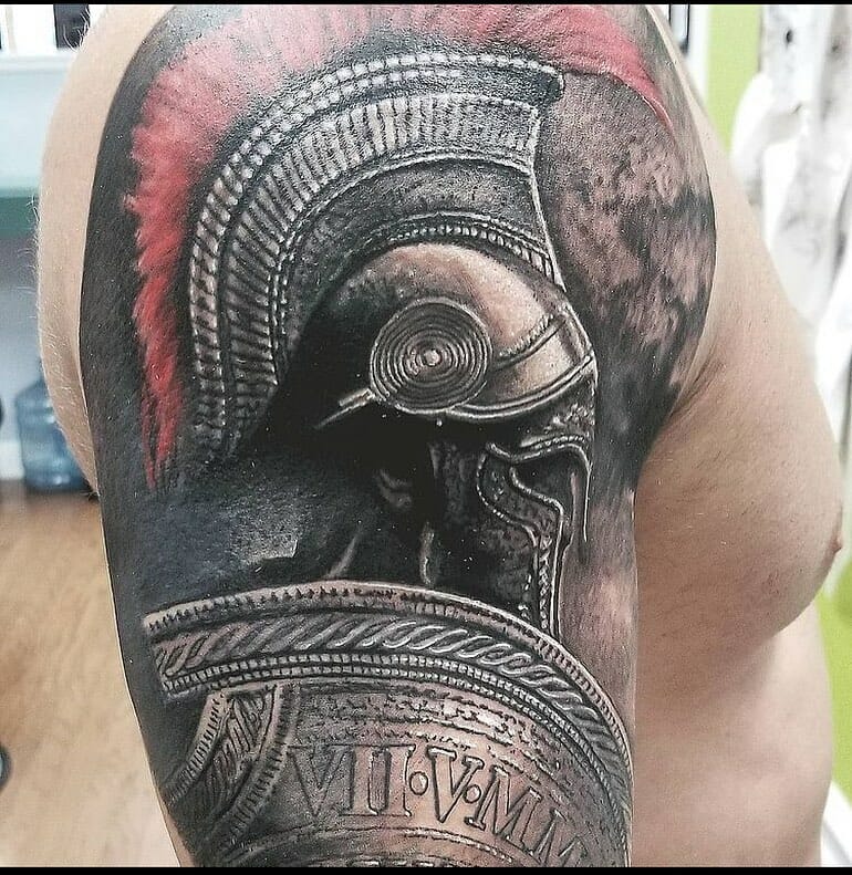 12+ Spartan Warrior Tattoo Ideas To Inspire You! 14 Spartan Shield Tattoo