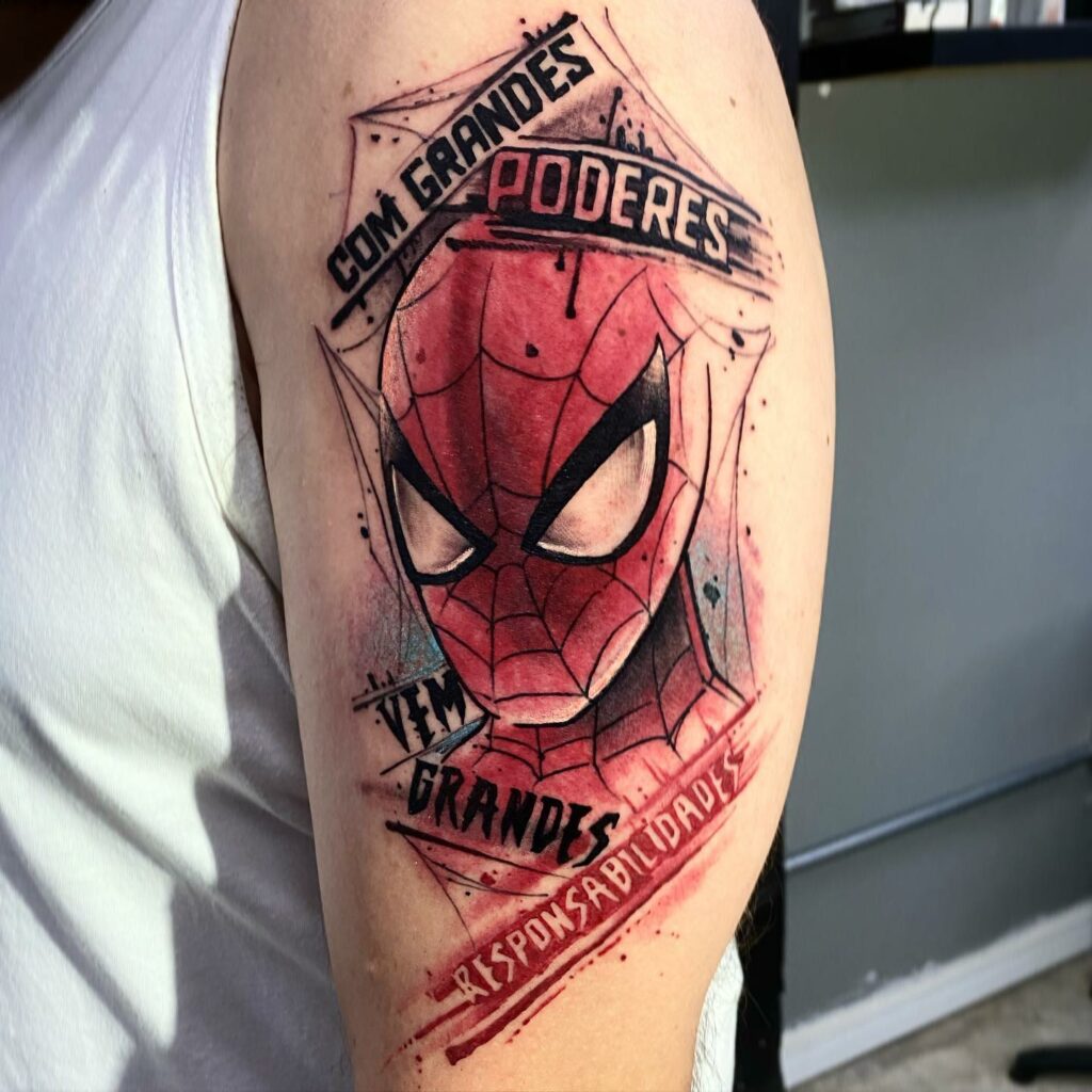 13+ Simple Spiderman Tattoo To Inspire You! 13 Spiderman Face Tattoo