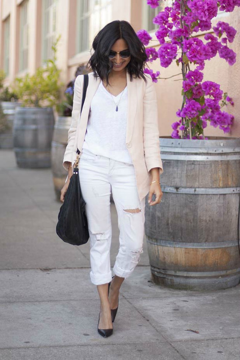 What to Wear with White Jeans 18 Spring Summer White Jeans