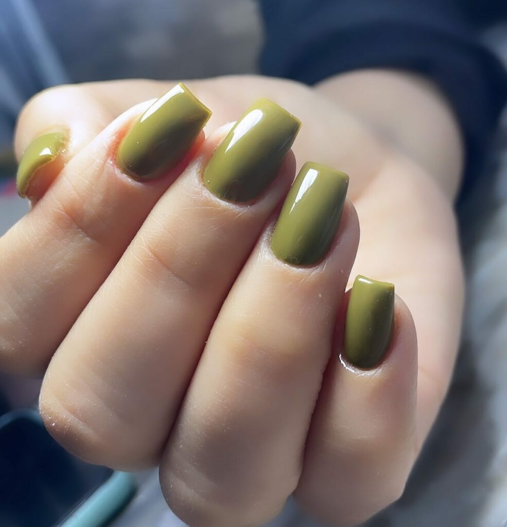 Explore 44 Olive Green Nail Designs in 2024 19 Olive Green on Short Nails