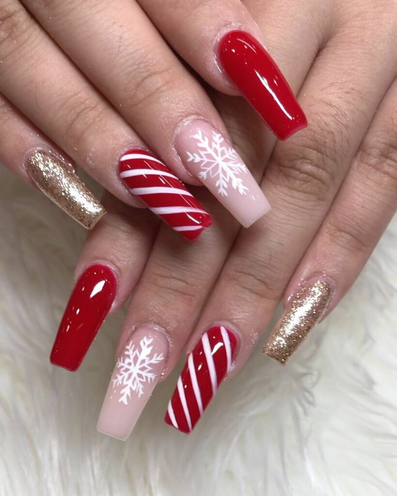 Sport 35 Festive Red Christmas Nails in 2024 41 Squared Finish on Lustrous Red Christmas Nails