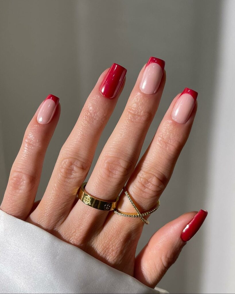 20 Latest Hailey Bieber-Inspired Glazed Donut Nail Ideas To Try In 2024! 19 Square Red Glazed Donut Nails
