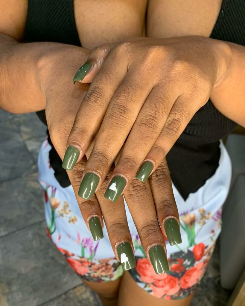 Explore 44 Olive Green Nail Designs in 2024 24 Square Olive Green Nails