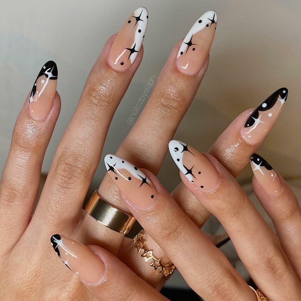 Admire 25 White Almond Nail Designs of 2024 28 Starry Night nails