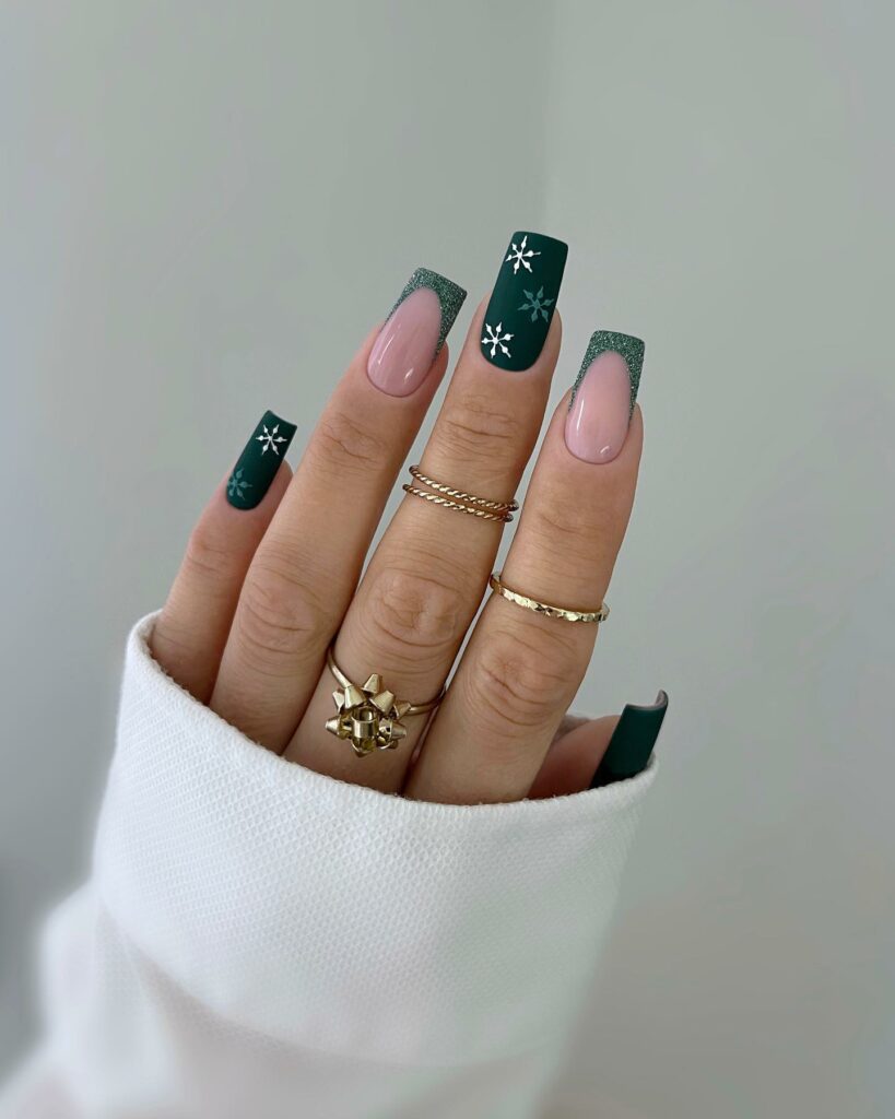 Get Festive with 25 Green Christmas Nail Ideas in 2024 12 Starry Winter Green Christmas Nails