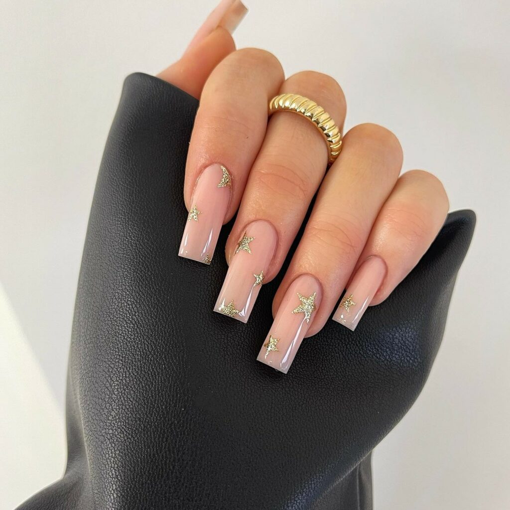 40 Latest Nude Pink Nail Ideas To Try In 2024! 53 Starry Nude Pink Nails