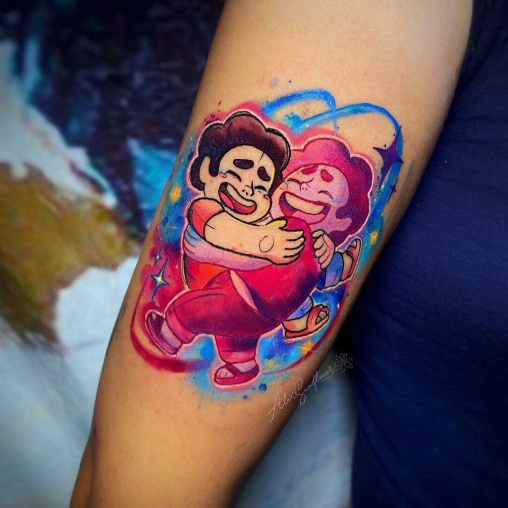 11+ Steven Universe Tattoo Ideas You Have To See To Believe! 12 Steven Universe Hugging Himself Tattoo