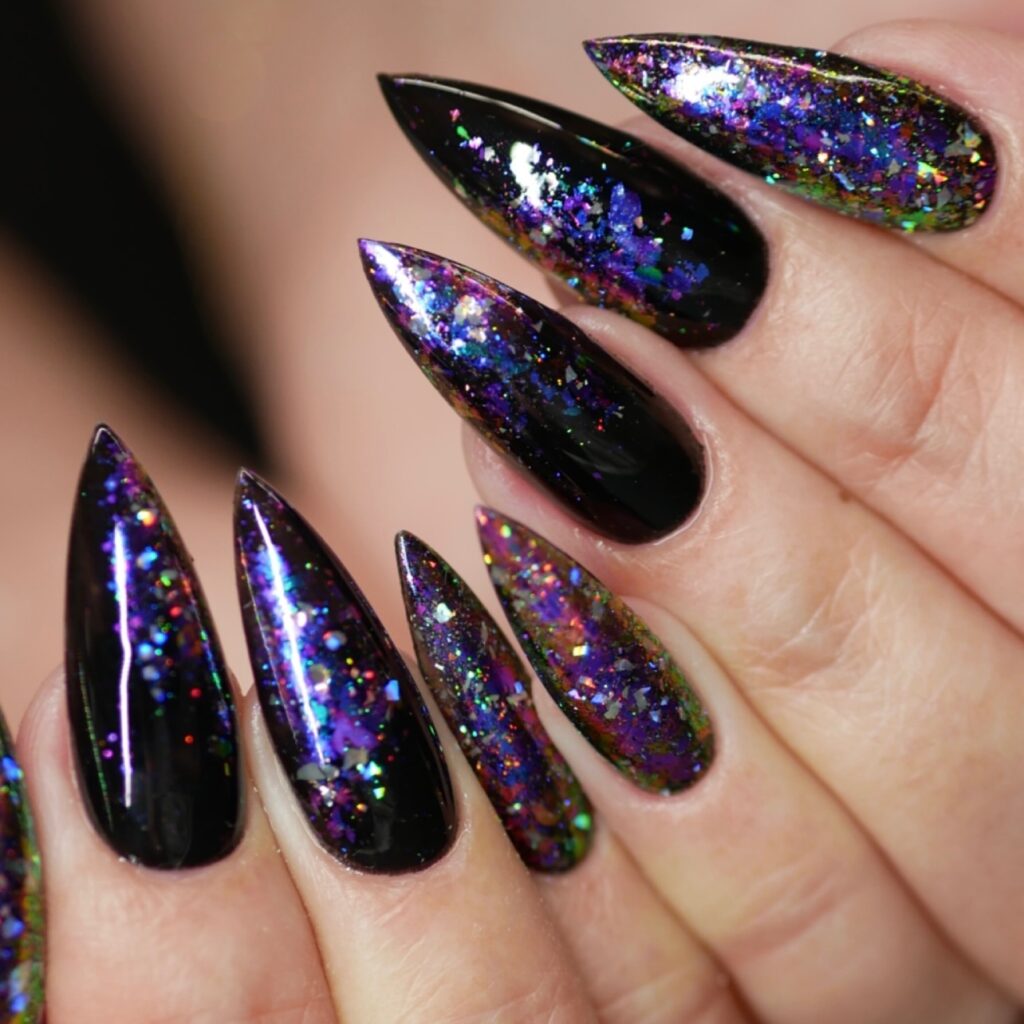 Mesmerizing Galaxy Nail Designs to Try in 2024 π 12 Stiletto Blue Galaxy Nails