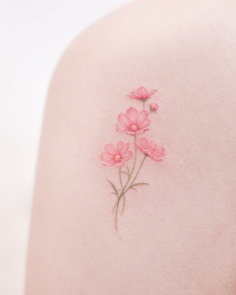 11+ October Birth Flower Tattoo Ideas That Will Blow Your Mind! 18 Stunning And Beautiful Cosmos October Birth Flower Tattoo Ideas