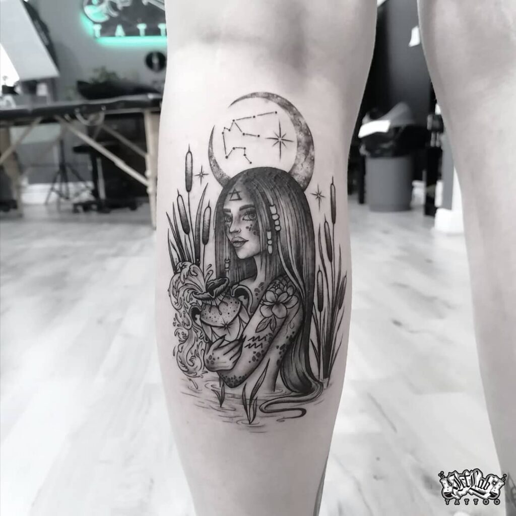 11 Latest Aquarius Constellation Tattoos To Inspire You In 2024! 18 Stunning Aquarius Tattoo With The Water-Bearer Symbol And The Constellation