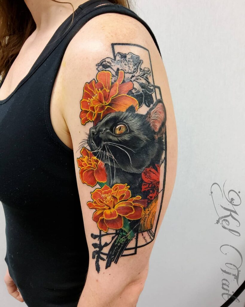 11+ October Birth Flower Tattoo Ideas That Will Blow Your Mind! 13 Stunning Marigold Tattoo Ideas With Other Objects Or Figures