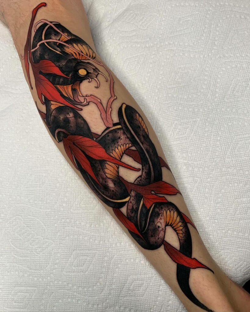 11+ Neo Tattoo Ideas That Will Blow Your Mind! 12 Stunning Neo Traditional Snake Tattoo