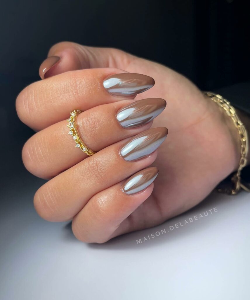 20 Latest Brown Chrome Nails Ideas To Try In 2024! 20 Subtle Brown Chrome Nails