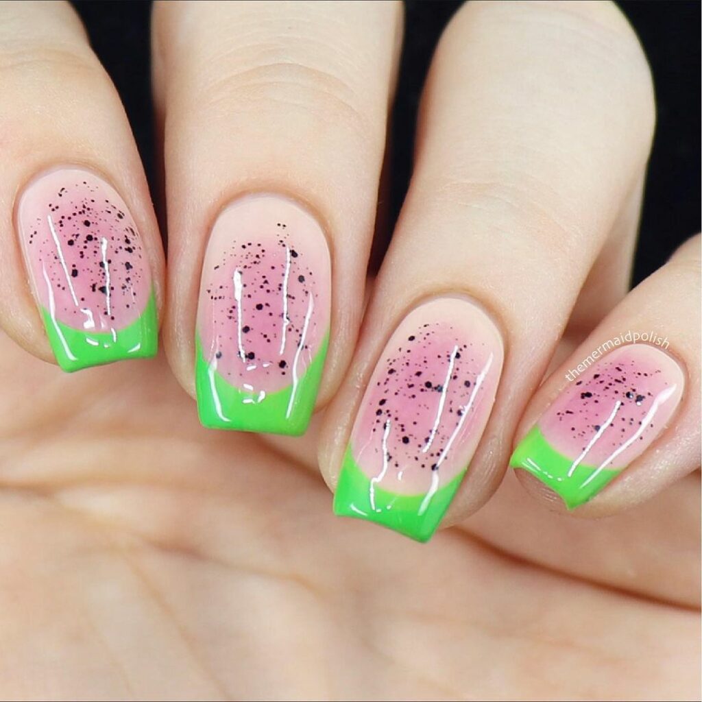 29 LATEST WATERMELON NAIL DESIGNS TO TRY IN 2024! 16 Sugar Blush Watermelon Nails Delight