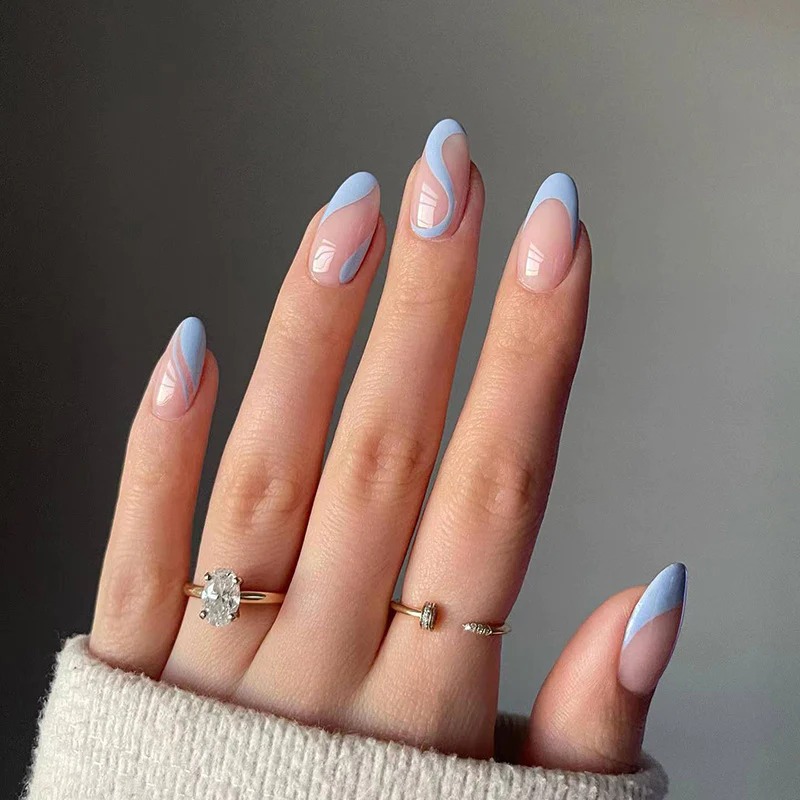 29 Vacation Nail Designs To Try In 2024 38 Summer Blue Swirl Vacation Nails