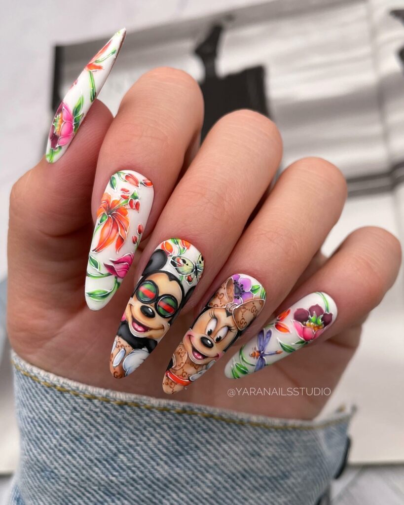 50 Latest Disney Nails Ideas To Try In 2024! 34 Summer Mickey Mouse Disney Nails