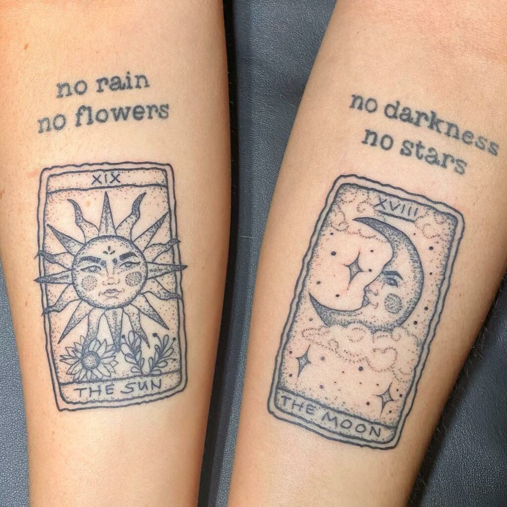11+ Simple Sun And Moon Tattoo Ideas That Will Blow Your Mind! 20 Sun And Moon Tarot Card Tattoo