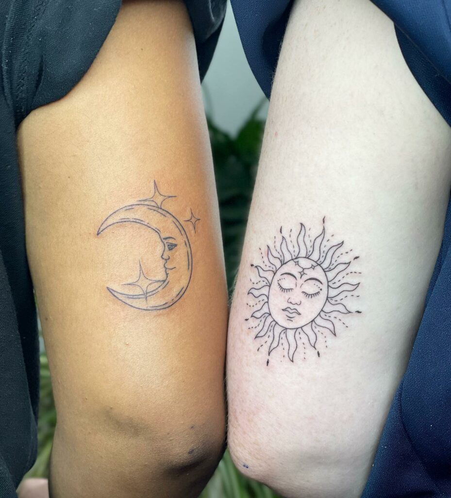 10+ Sun And Moon Tattoo Matching That Will Blow Your Mind! 10 Sun And Moon Tattoo Matching