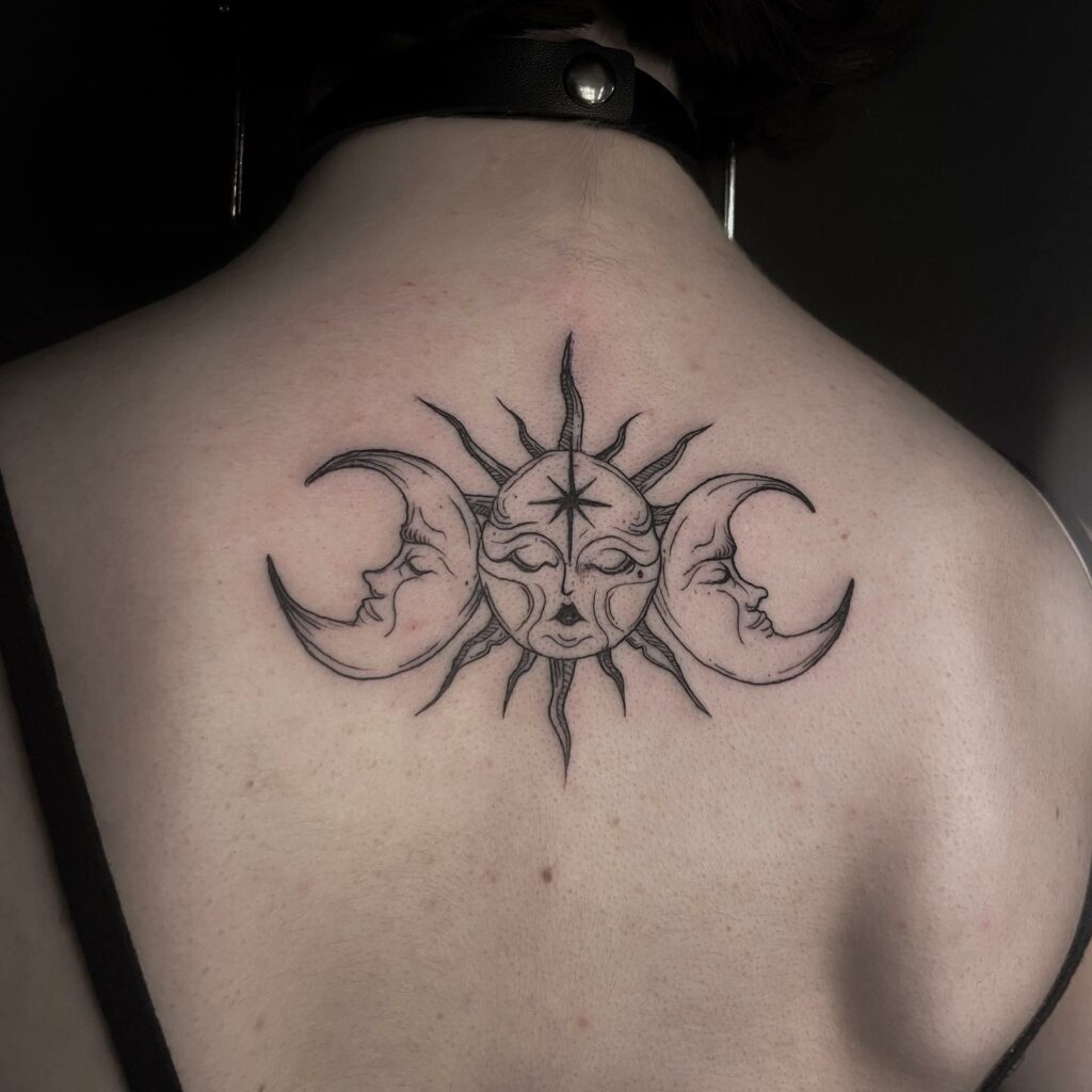 11+ Simple Sun And Moon Tattoo Ideas That Will Blow Your Mind! 12 Sun And Moon Tattoos On The Back