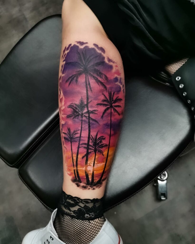 11+ Traditional Beach Tattoo Ideas That Will Blow Your Mind! 20 Sunset Beach Tattoo