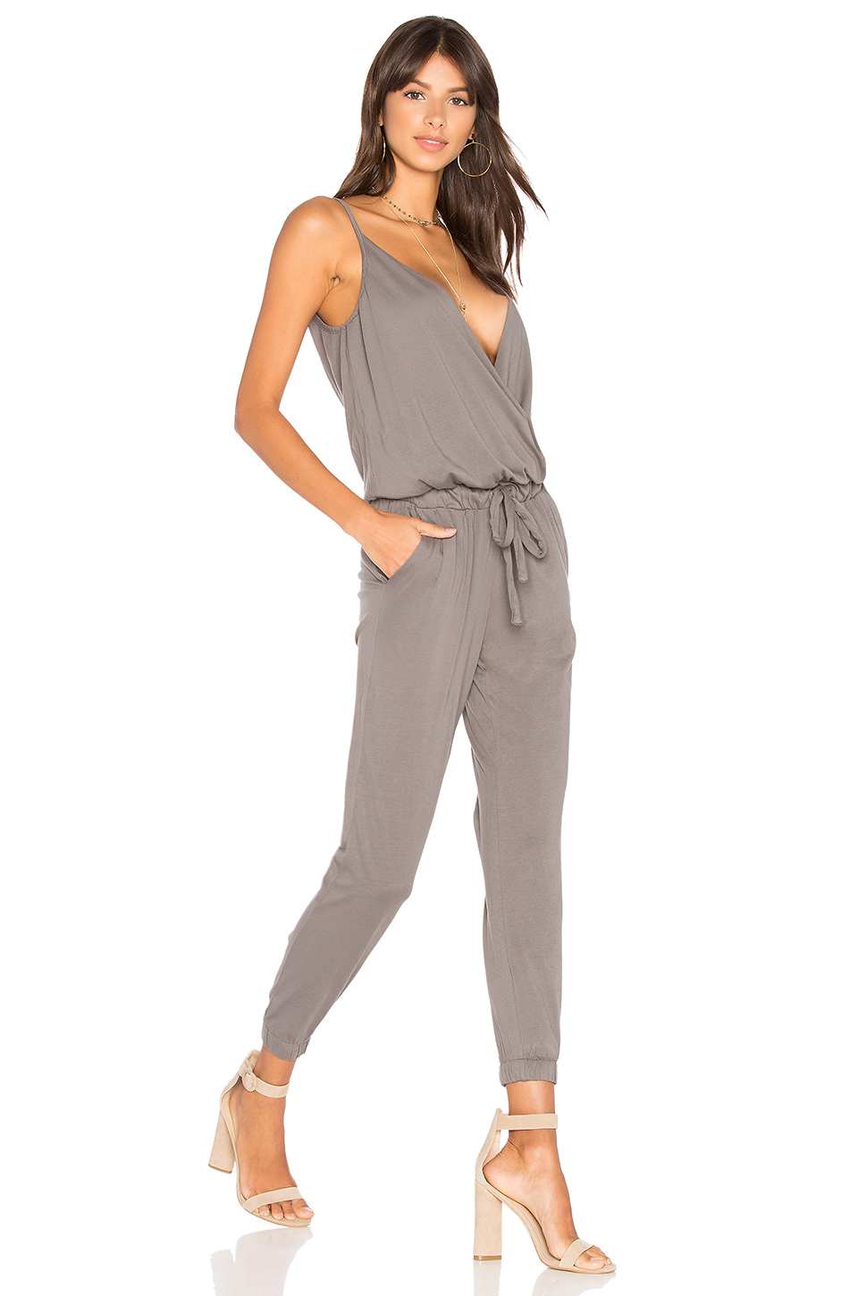 Supreme Jersey Surplice Jumpsuit – £61.99 Grey Jumpsuit