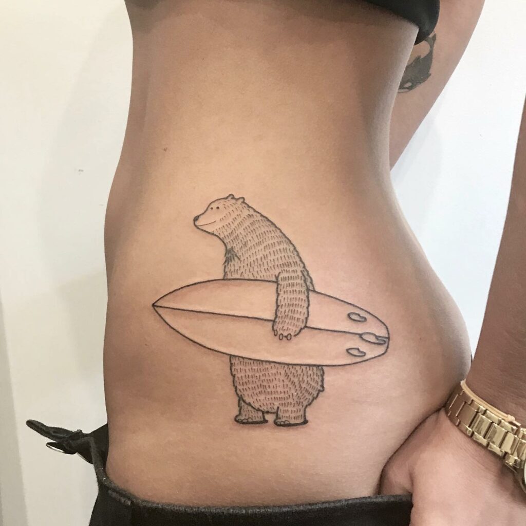 11+ California Bear Tattoo Ideas That Will Blow Your Mind! 14 Surfer Bear Tattoo