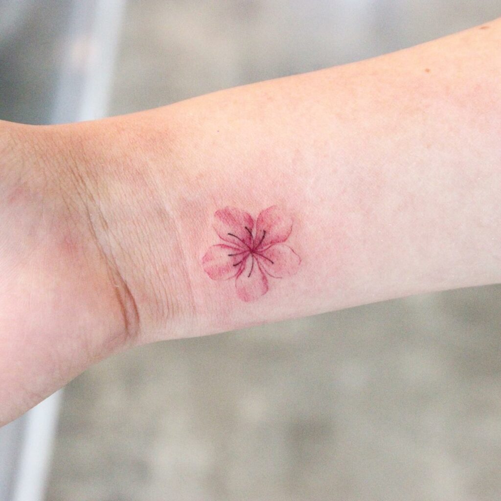 11+ Traditional Tattoo Flowers Ideas That Will Blow Your Mind! 14 Sweet Cherry Blossom Tattoo