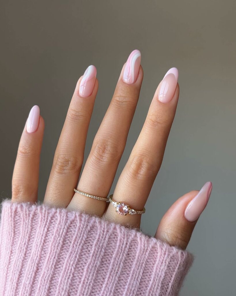 40 Latest Nude Pink Nail Ideas To Try In 2024! 22 Swirl Designs on Nude Pink Nails