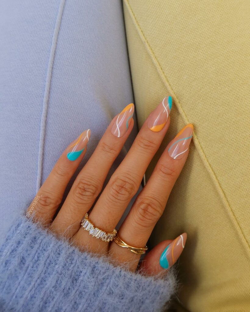 50 Latest Clear Nail Designs To Try In 2024! 11 Swirls and Colorful Tips Clear Nails