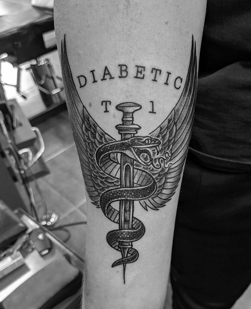 12+ Diabetic Tattoo Ideas That Will Blow Your Mind! 13 Sword And Snake Tattoo