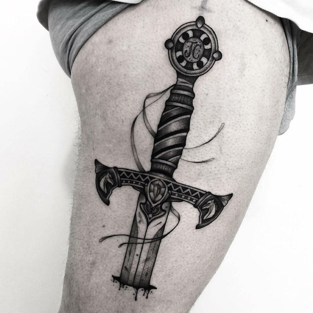 10+ Thigh Tattoo For Men Ideas That Will Blow Your Mind! 19 Sword Thigh Tattoo For Men