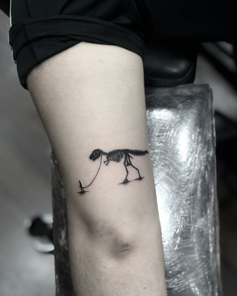 10+ Tiny Dinosaur Tattoo Ideas That Will Blow Your Mind 16 T-Rex Skeleton Tattoo