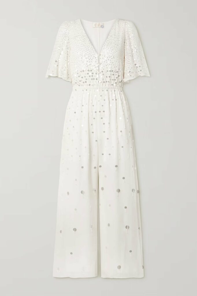 TEMPERLEY LONDON Ruth embellished crepe de chine jumpsuit