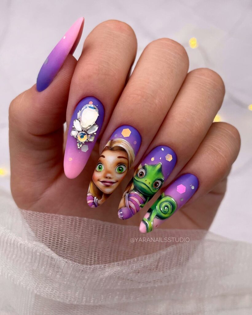 50 Latest Disney Nails Ideas To Try In 2024! 24 Tangled Inspired Disney Nails