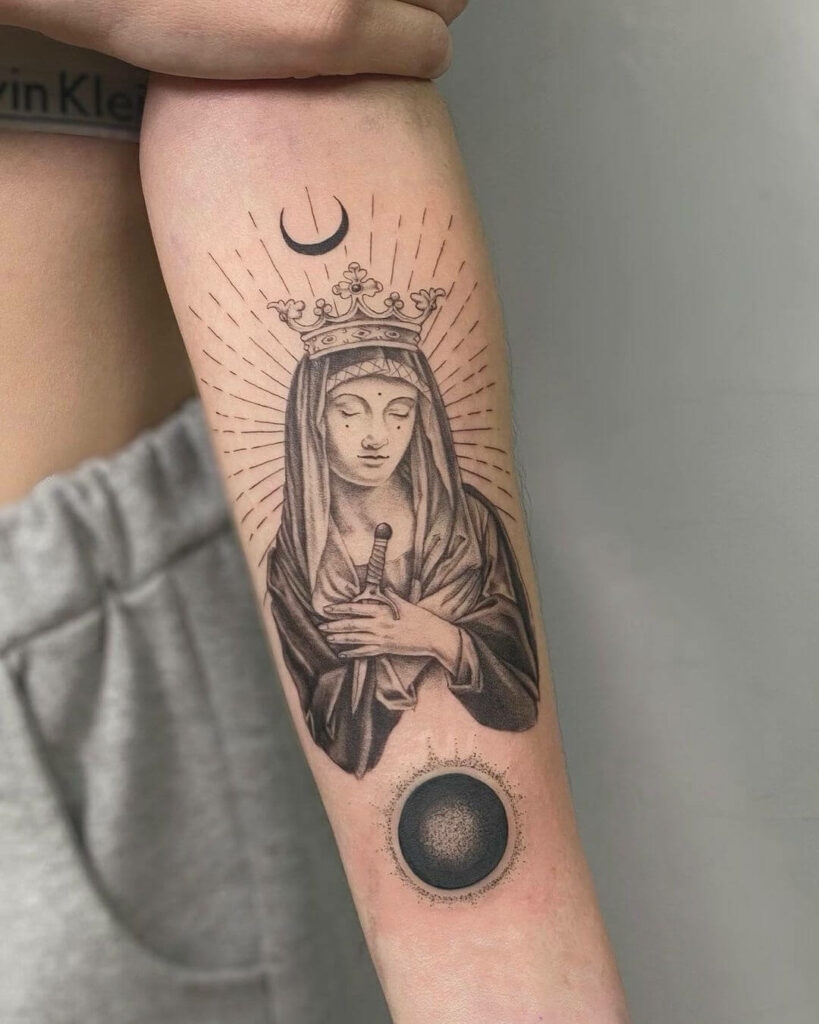11 Latest Arm Sleeve Tattoos To Inspire You In 2024! 17 Tattoo Ideas For Men And Women In Form Of Religious Art Style