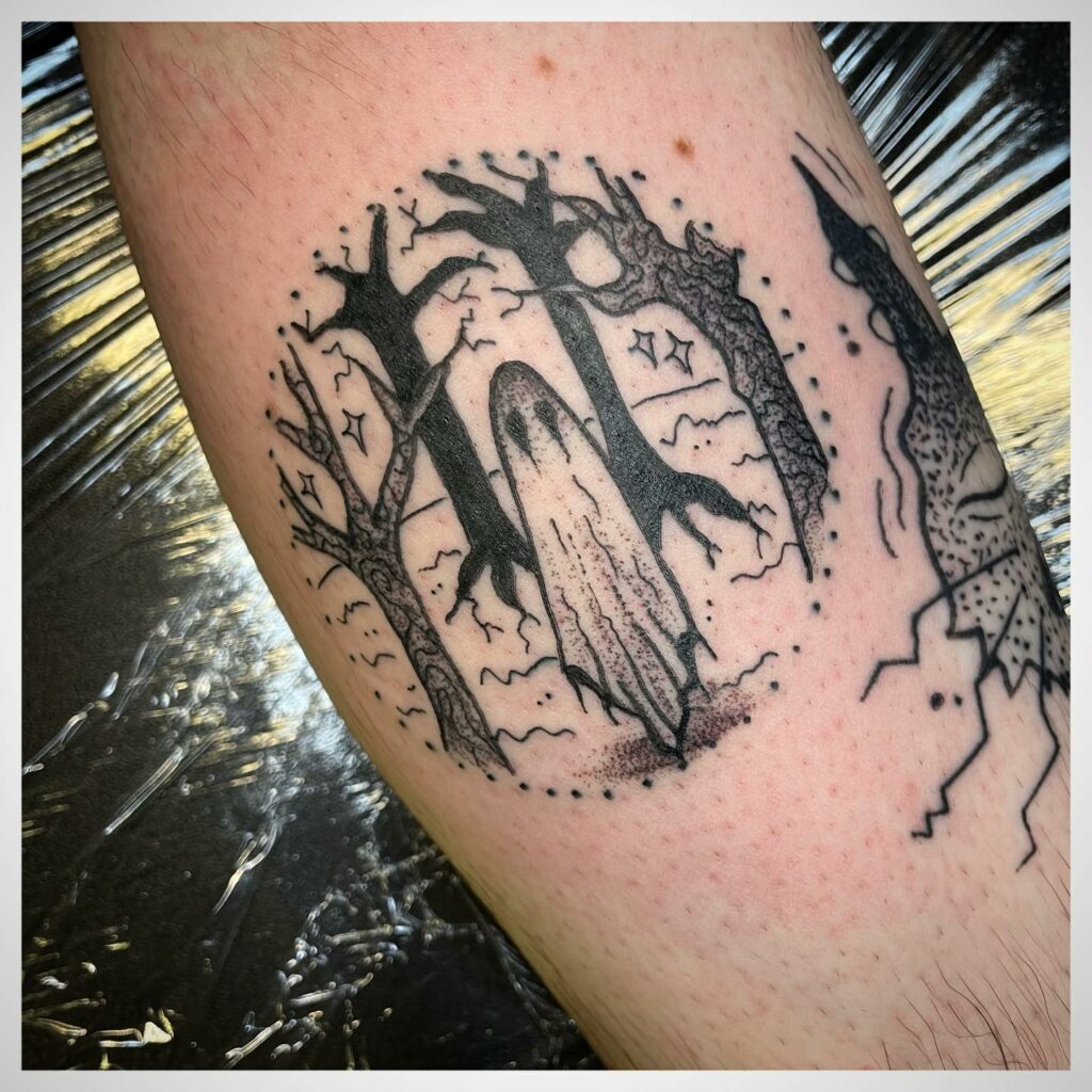 12 Tiny Ghost Tattoo Ideas To Inspire You! 15 Tattoo Of A Tiny Ghost Haunting Forests