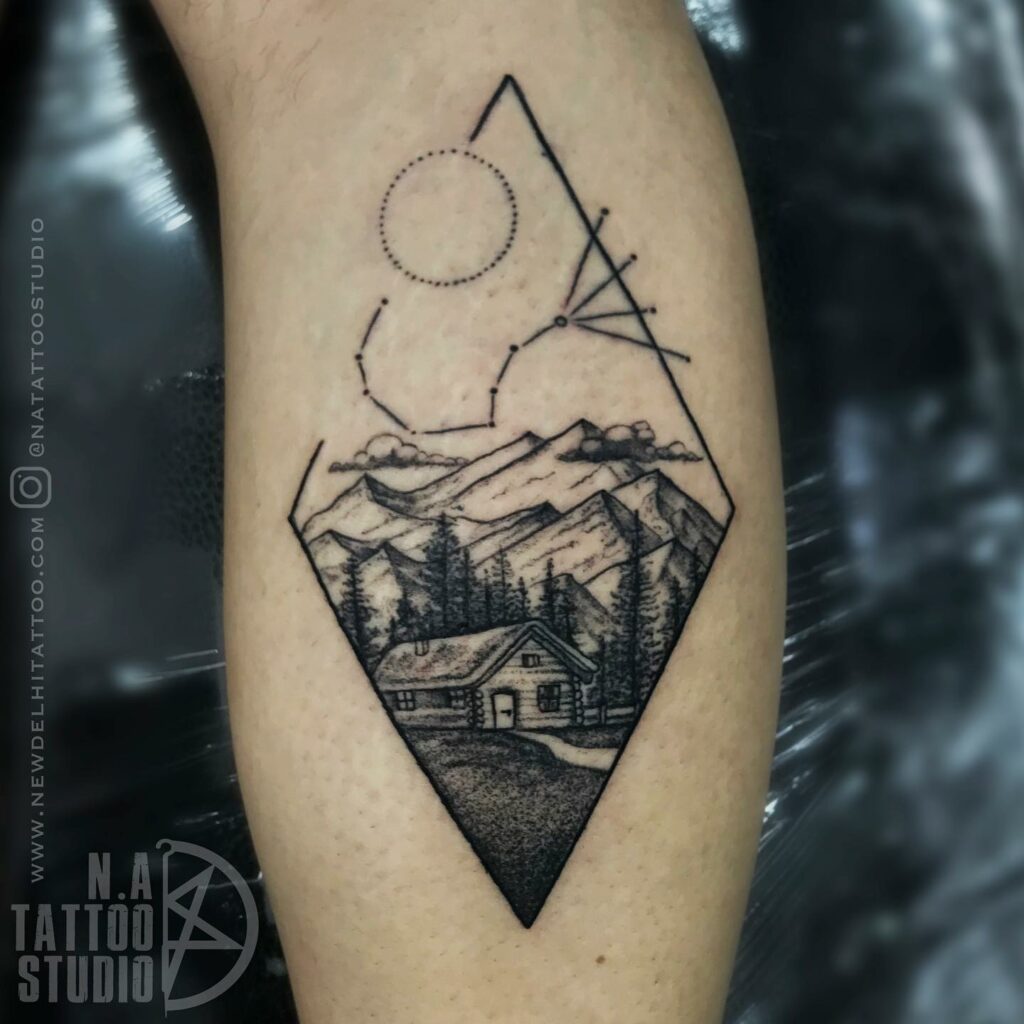 13+ Mountains Tattoos Ideas To Inspire You! 12 Tattoos Of Mountains And Trees