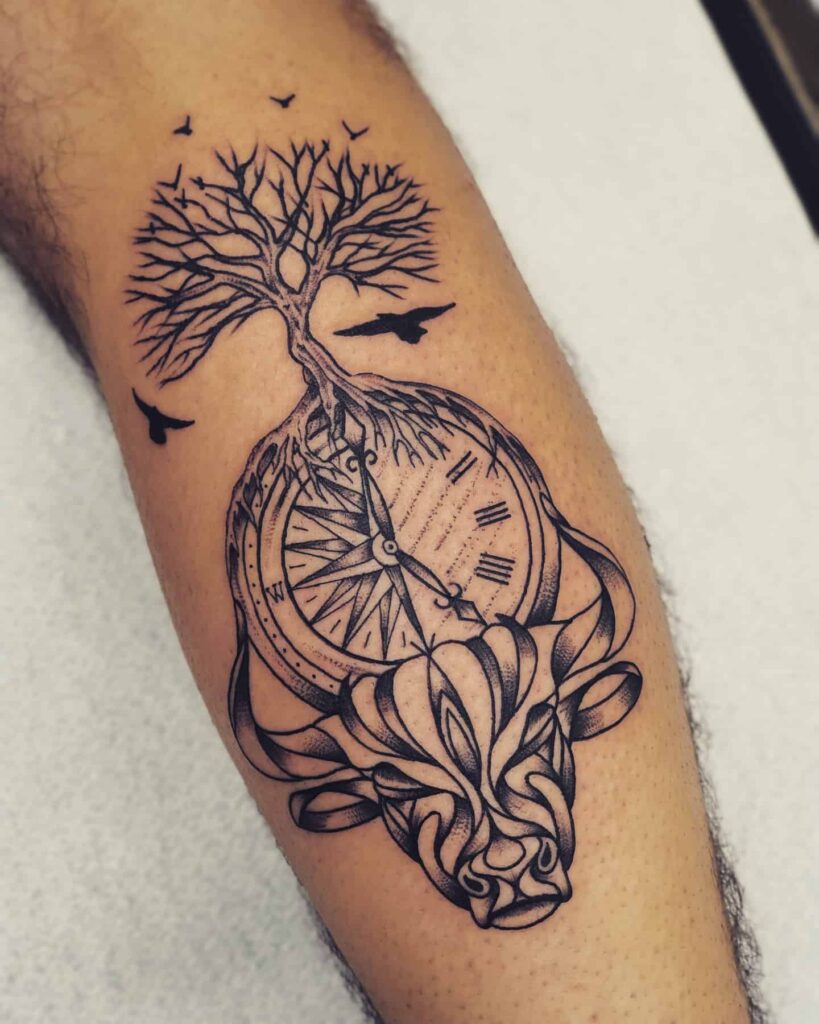 12+ Creative Taurus Tattoos Ideas To Inspire You! 17 Taurus Tattoo Design With Tree