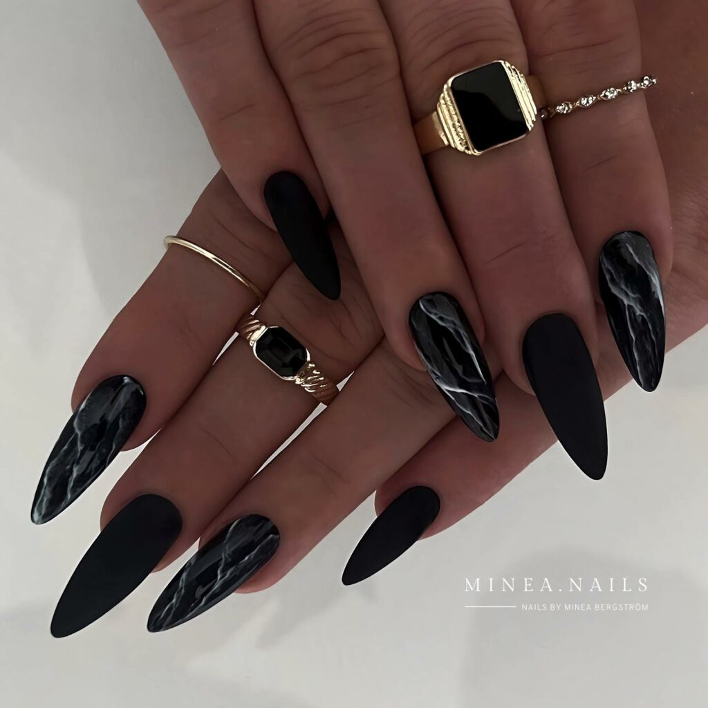 Express Yourself with 30 Emo Nail Designs in 2024 51 Textured Black Nails