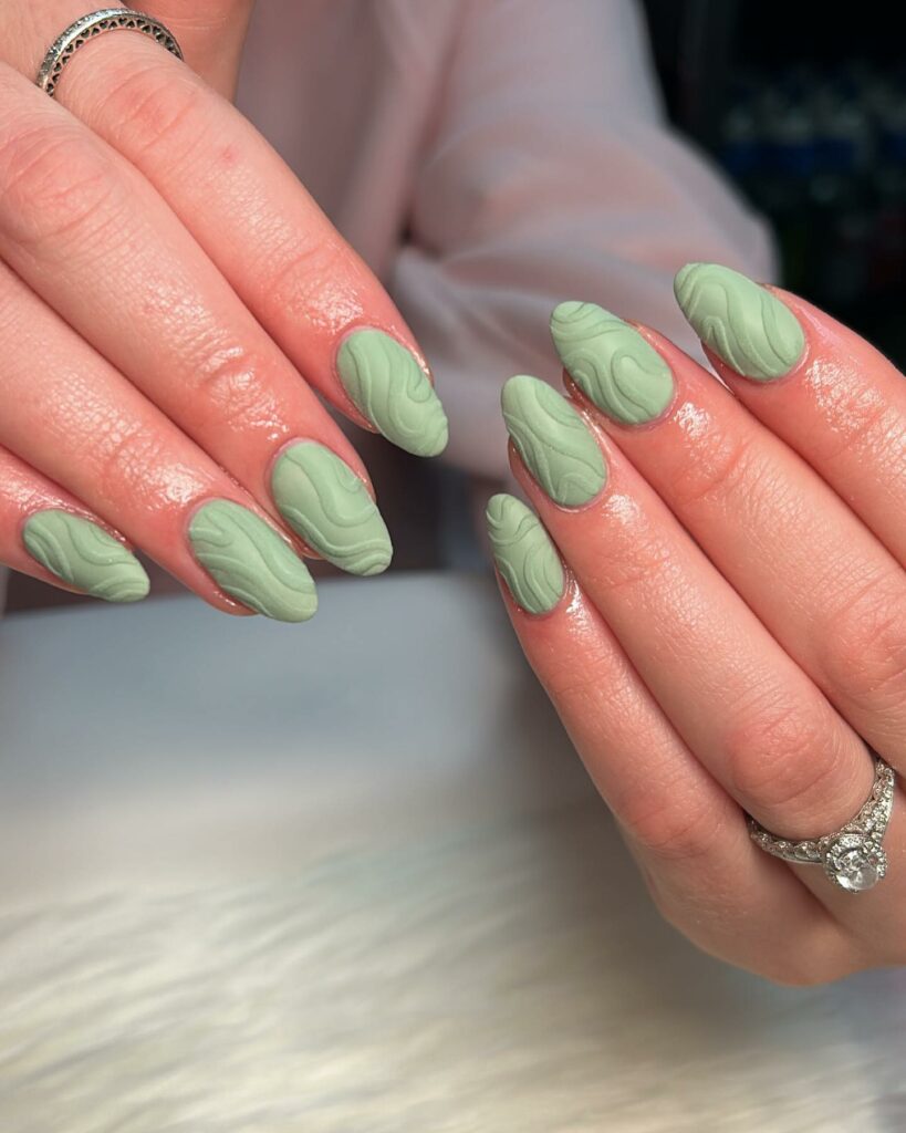 30 Latest Mint Green Nail Ideas To Try Today! 19 Rugged Textured Mint Green Nails