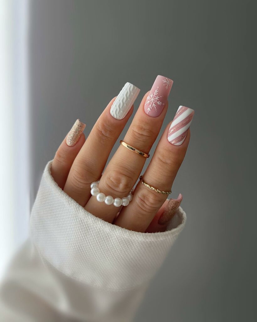 Deck the Halls with 30 White Christmas Nail Ideas in 2024 23 Textured Winter White Christmas Nails