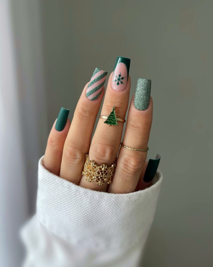 Get Festive with 25 Green Christmas Nail Ideas in 2024 10 Textures and Hues in Green Christmas Nails