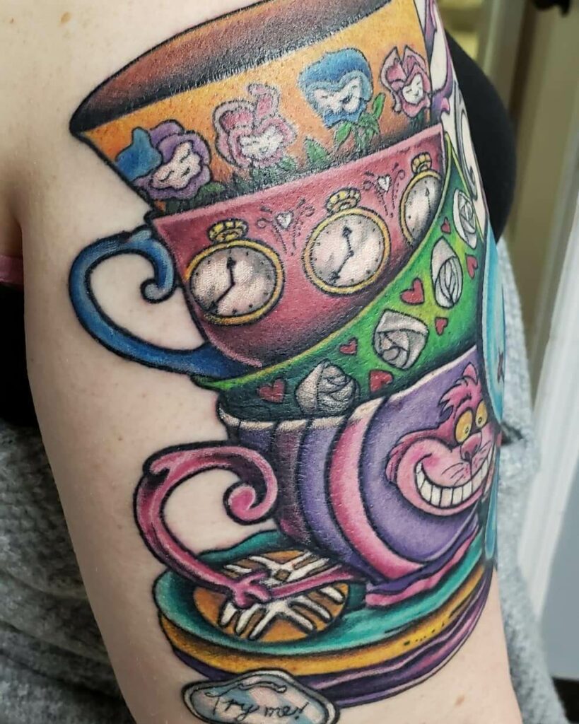 11+ Teacup Tattoo Ideas You Have to See to Believe! 15 The Alice In Wonderland Teacup Tattoo