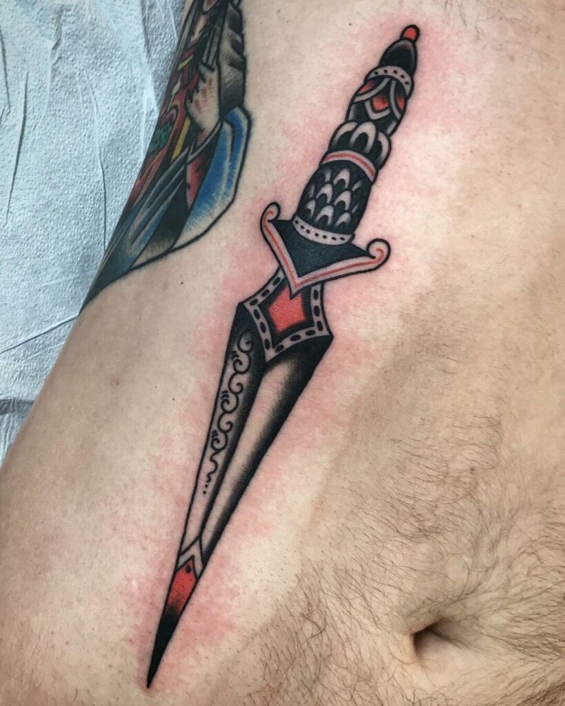 12+ American Traditional Dagger Tattoo Ideas That Will Blow Your Mind! 14 The Arabian Dagger